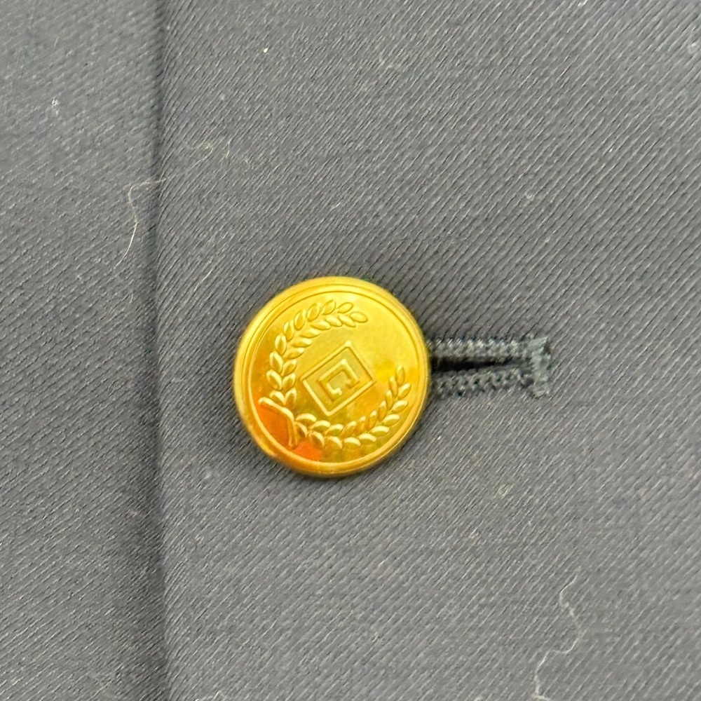 Chaps 100% Wool Gold Button Blazer Mens 42L Navy Blue Single Breast Preppy Yacht - Picture 4 of 16